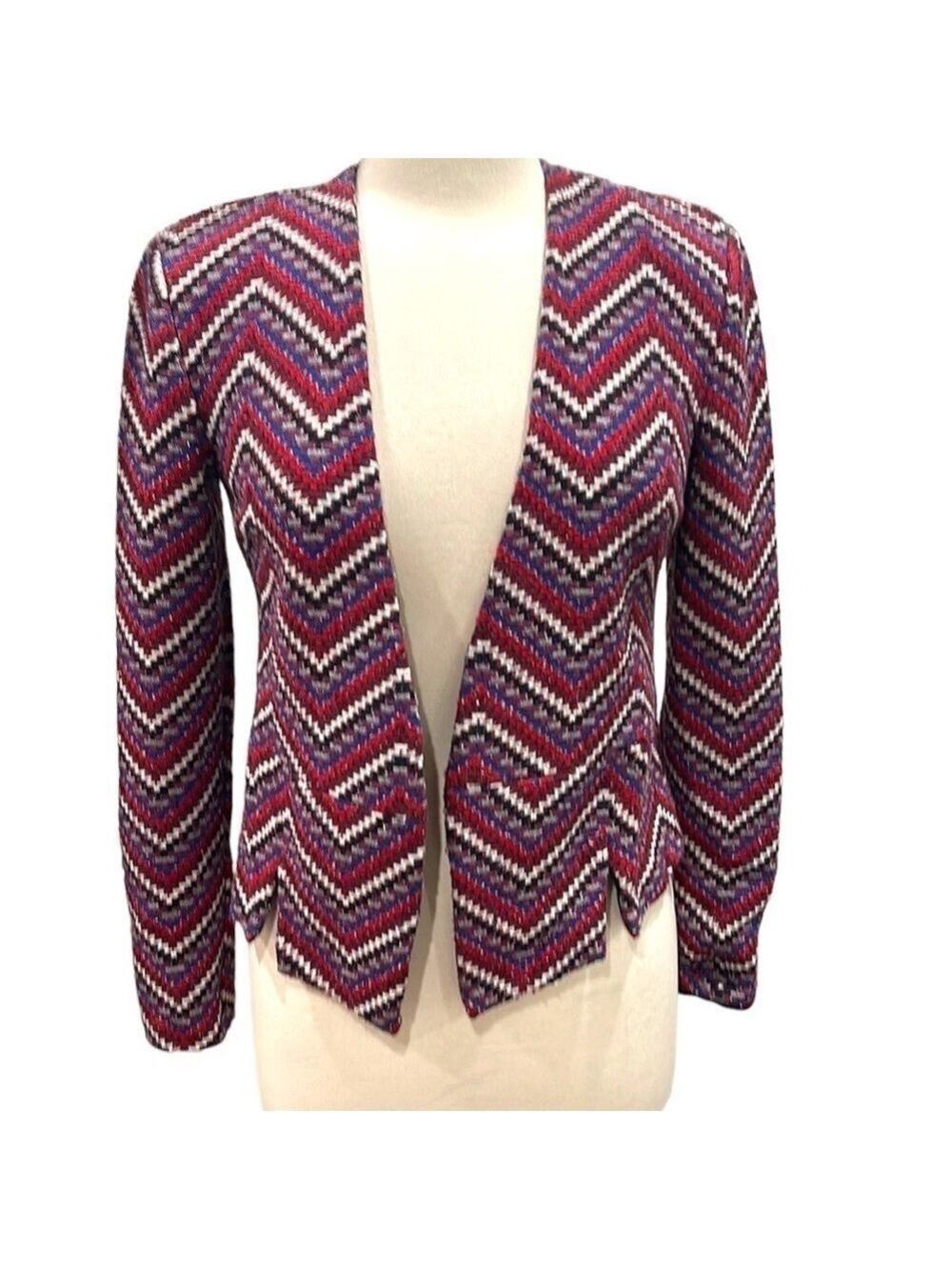 Tart Zig ZG Patterned Textured Open Front Blazer SZ S